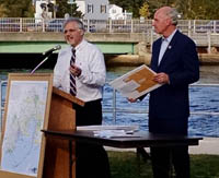 Press event photo: NEP Director Costa and Congressman Keating Press event photo: NEP Director Costa and Congressman Keating